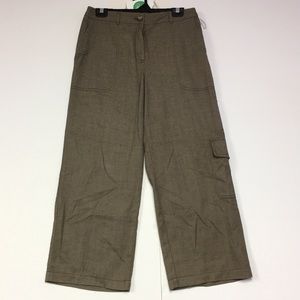 Herringbone Wide-Leg Trousers, Size 8